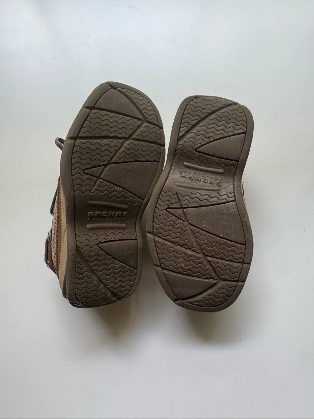 Sperry Brown Kids Boat Shoes with Tan Mesh Accents